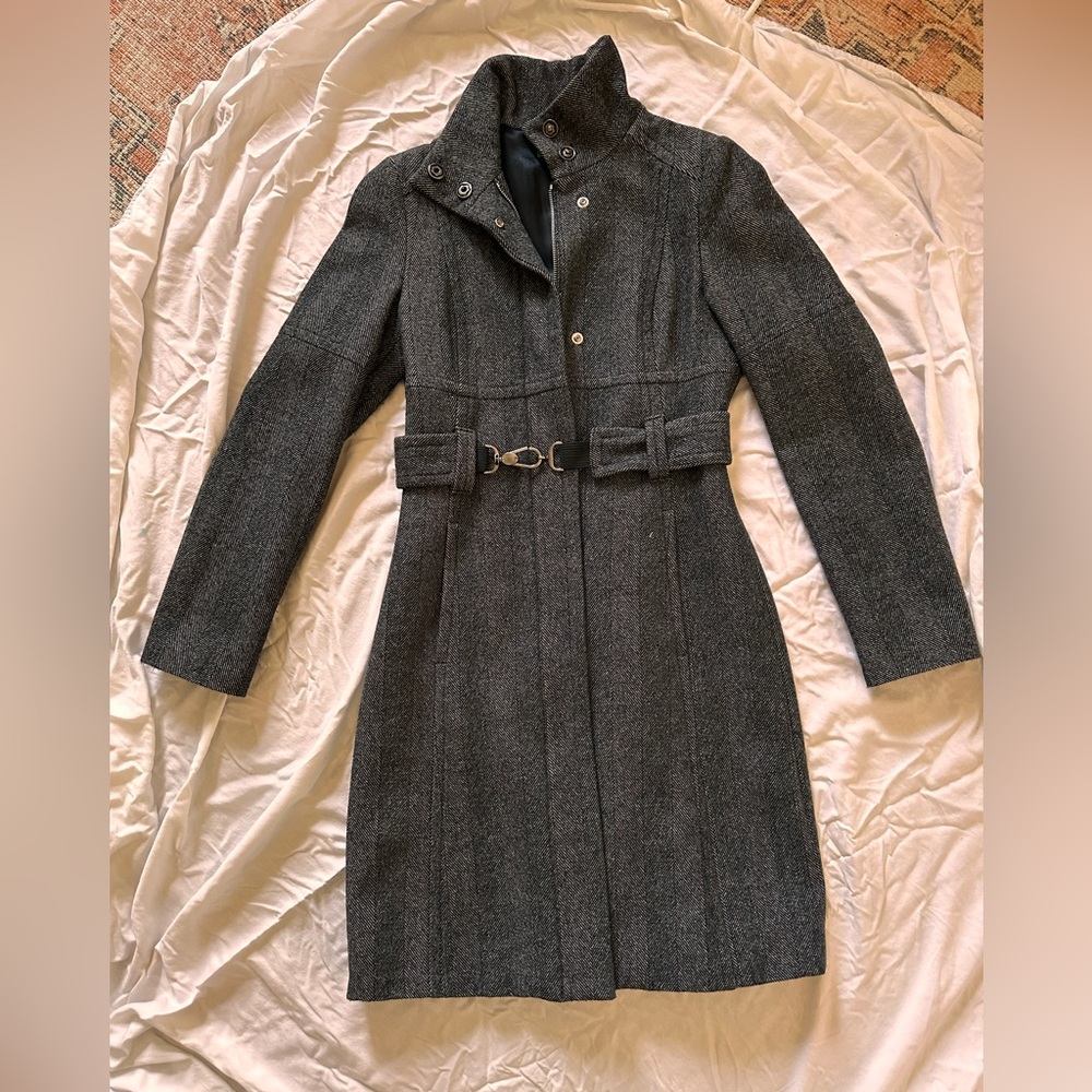Benetton long tweed overcoat